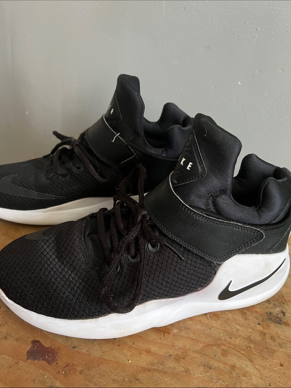 Nike Kwazi Black and White High-Top Sneakers with Strap